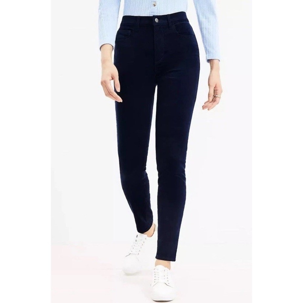 NWT Ann Taylor LOFT Curvy Skinny Corduroy Pants Sz 12 Black New 29" Ins $79‎